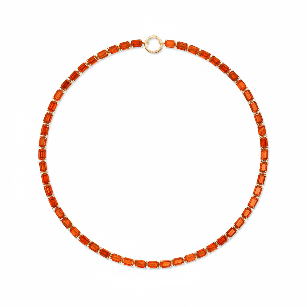 Nexus Tennis Necklace – Orange Padparadscha Sapphire