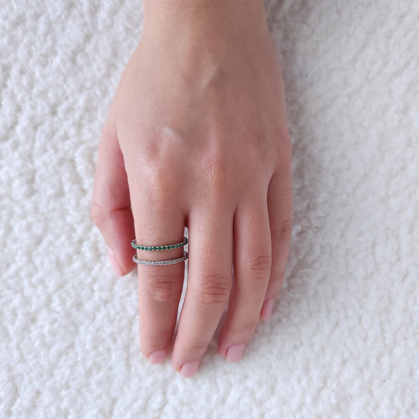 Linea Double Ring – White Diamond