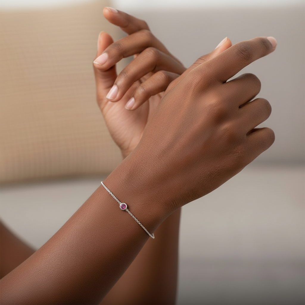 Forma Solitaire Bracelet – Blue Sapphire