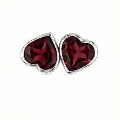 Amore Double Signet Ring – Deep Red Garnet