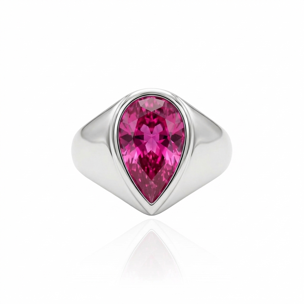 Nova Signet Ring – Vivid Pink Sapphire