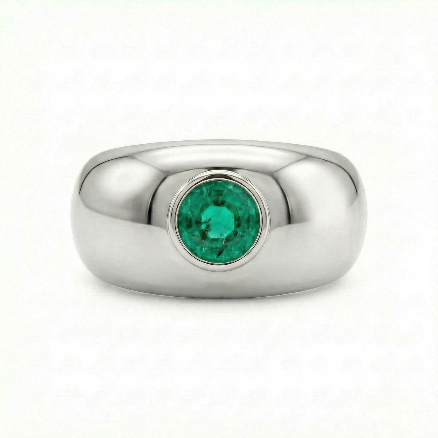 Forma Signet Ring – Colombian Green Emerald