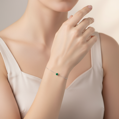 Juno Solitaire Bracelet – Vivid Pink Sapphire