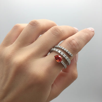 Nova Serpent Ring – Orange Padparadscha Sapphire