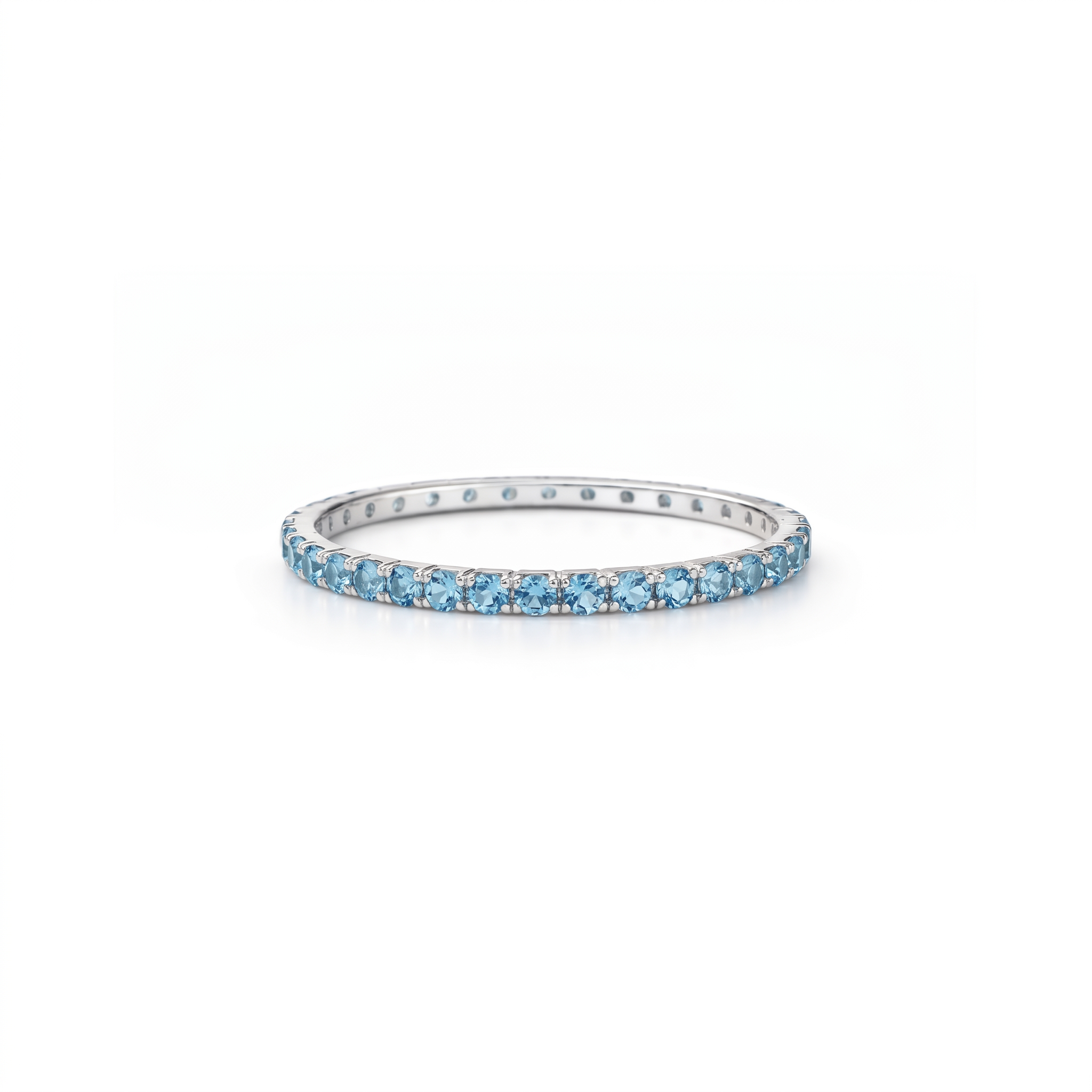 Linea Mini Ring – Teal Blue Spinel