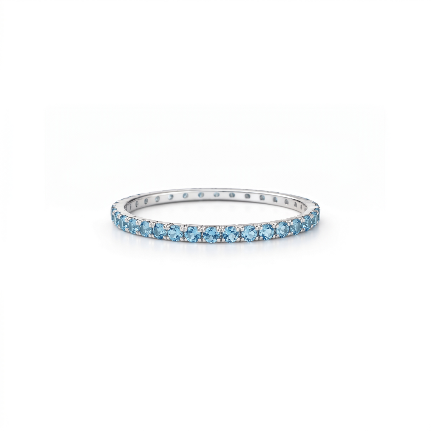Linea Mini Ring – Teal Blue Spinel