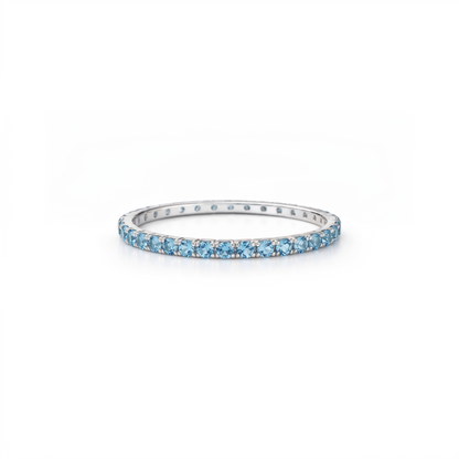 Linea Mini Ring – Teal Blue Spinel