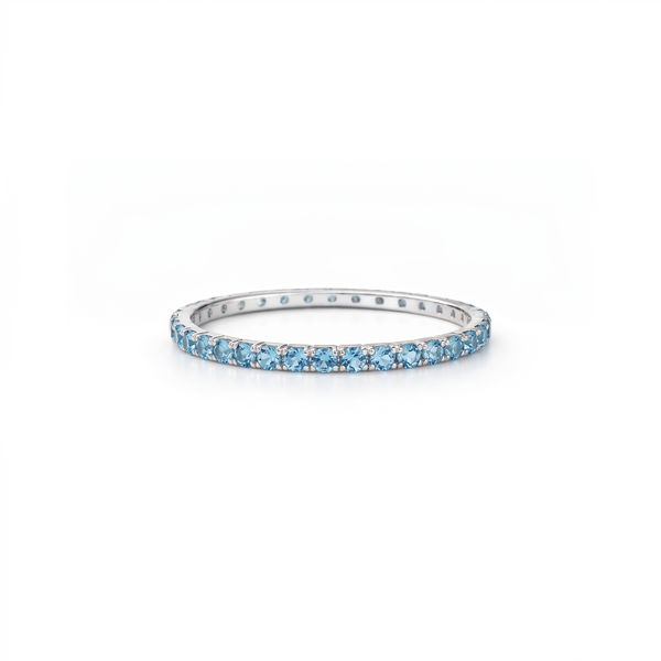 Linea Mini Ring – Teal Blue Spinel