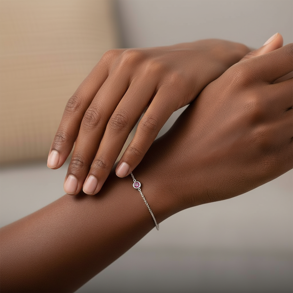 Forma Solitaire Bracelet – Blue Sapphire