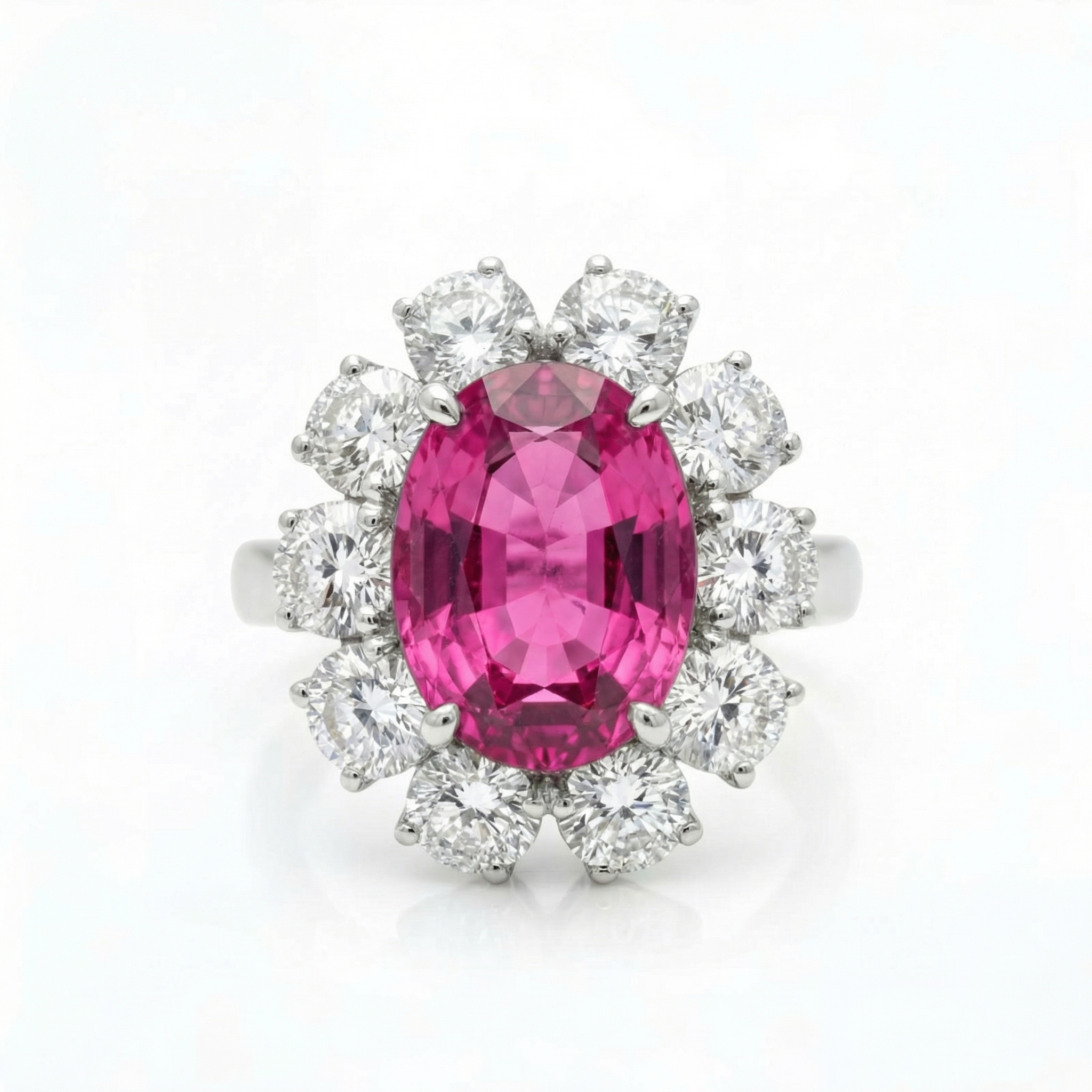 Velara Grand Halo Ring – Vivid Pink Sapphire