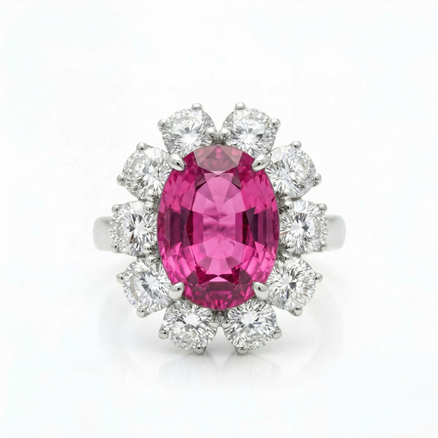 Velara Grand Halo Ring – Vivid Pink Sapphire