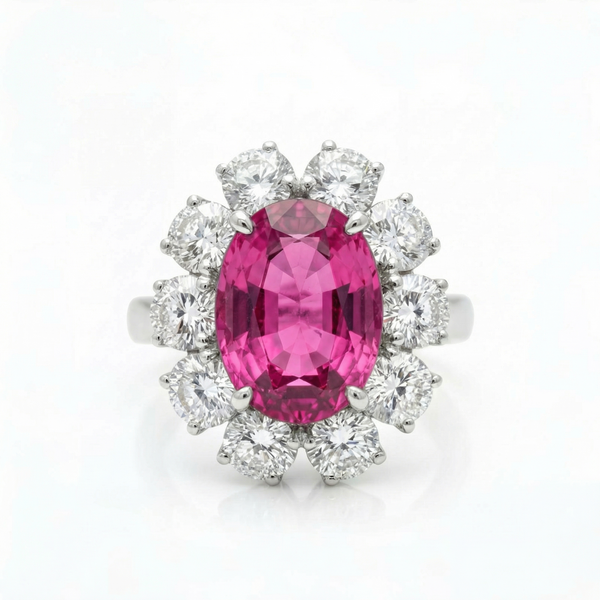 Velara Grand Halo Ring – Vivid Pink Sapphire