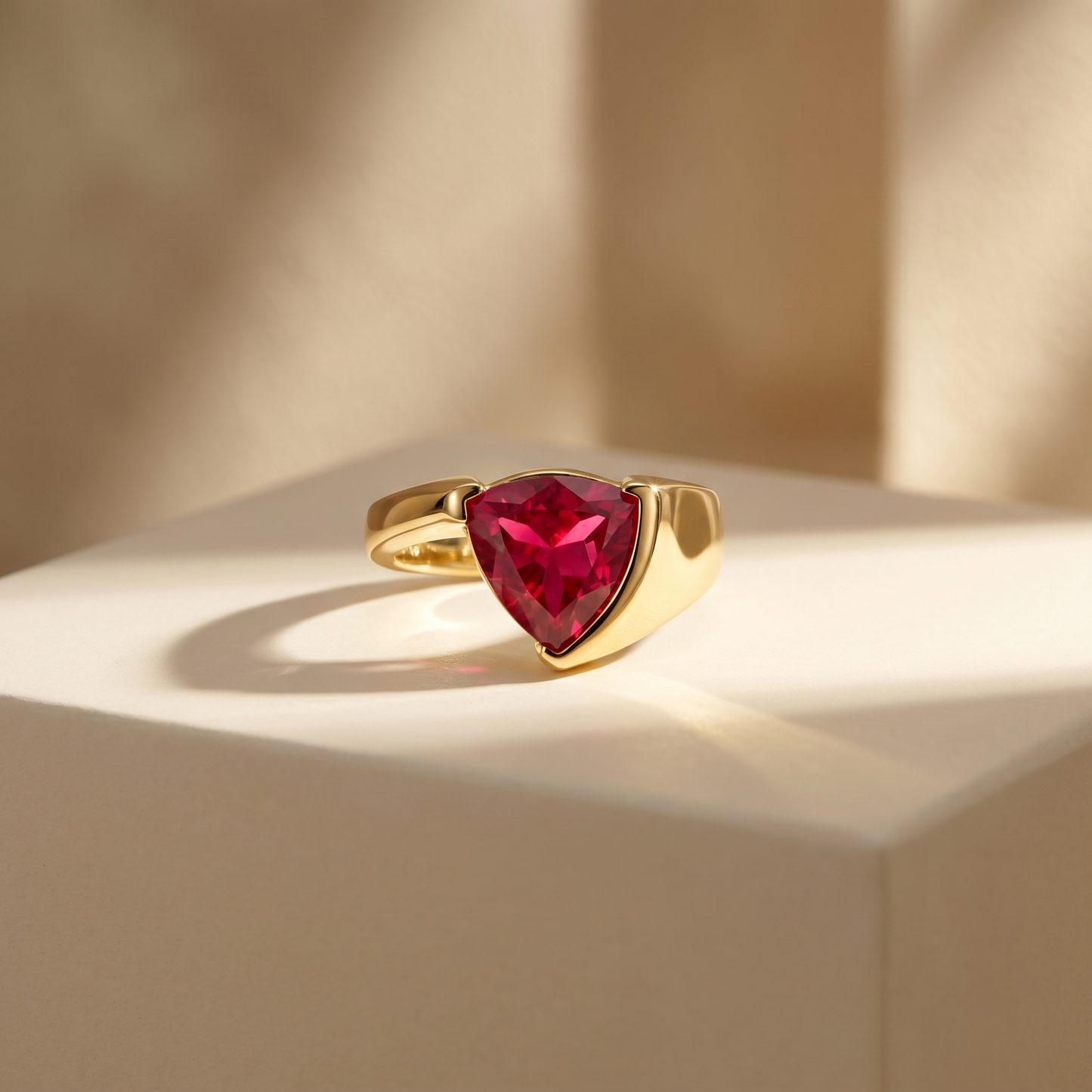 Aria Trillion Frame Ring – Red Ruby