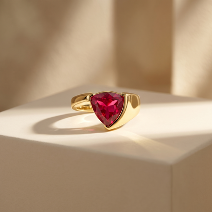 Aria Trillion Frame Ring – Red Ruby