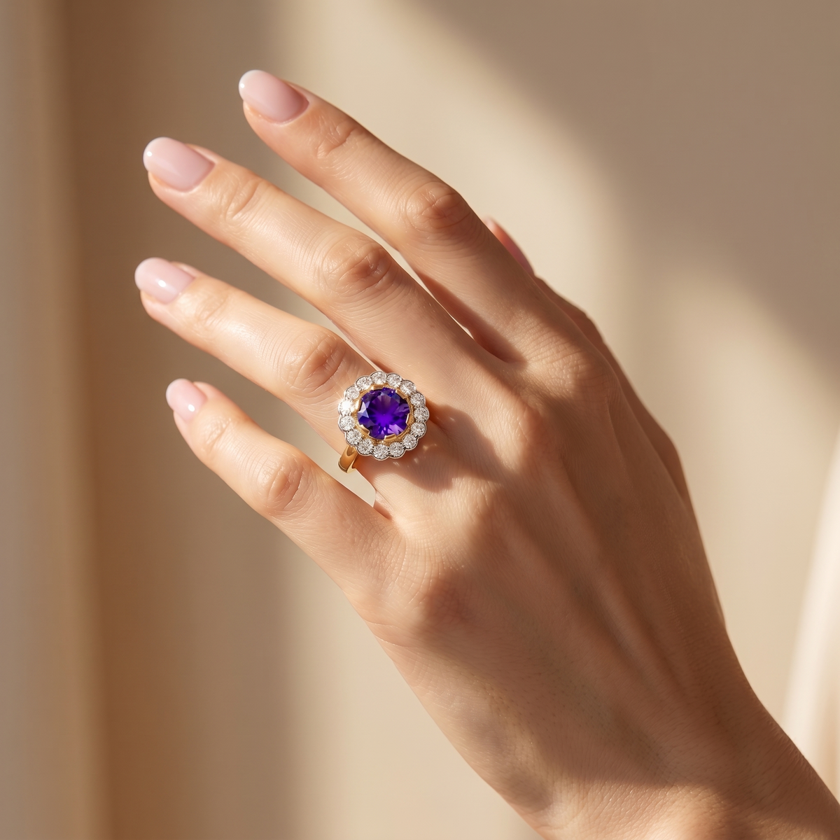 Juno Daisy Ring – Purple Sapphire