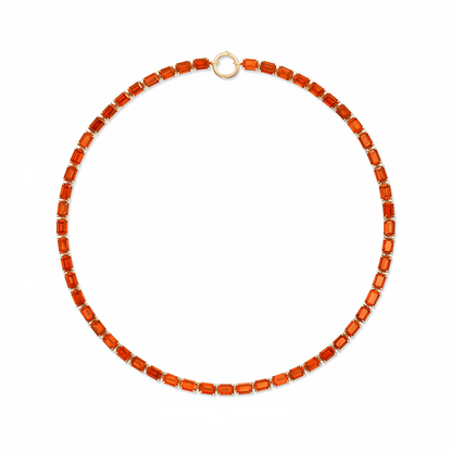 Nexus Tennis Necklace – Orange Padparadscha Sapphire