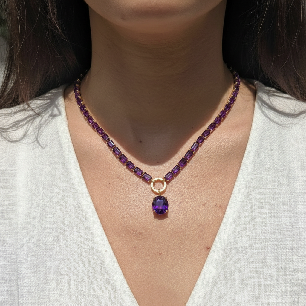 Nexus Tennis Necklace – Purple Amethyst