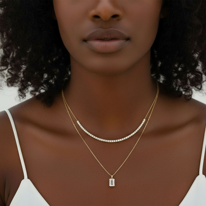 Juno Half Tennis Necklace – Light Pink Sapphire