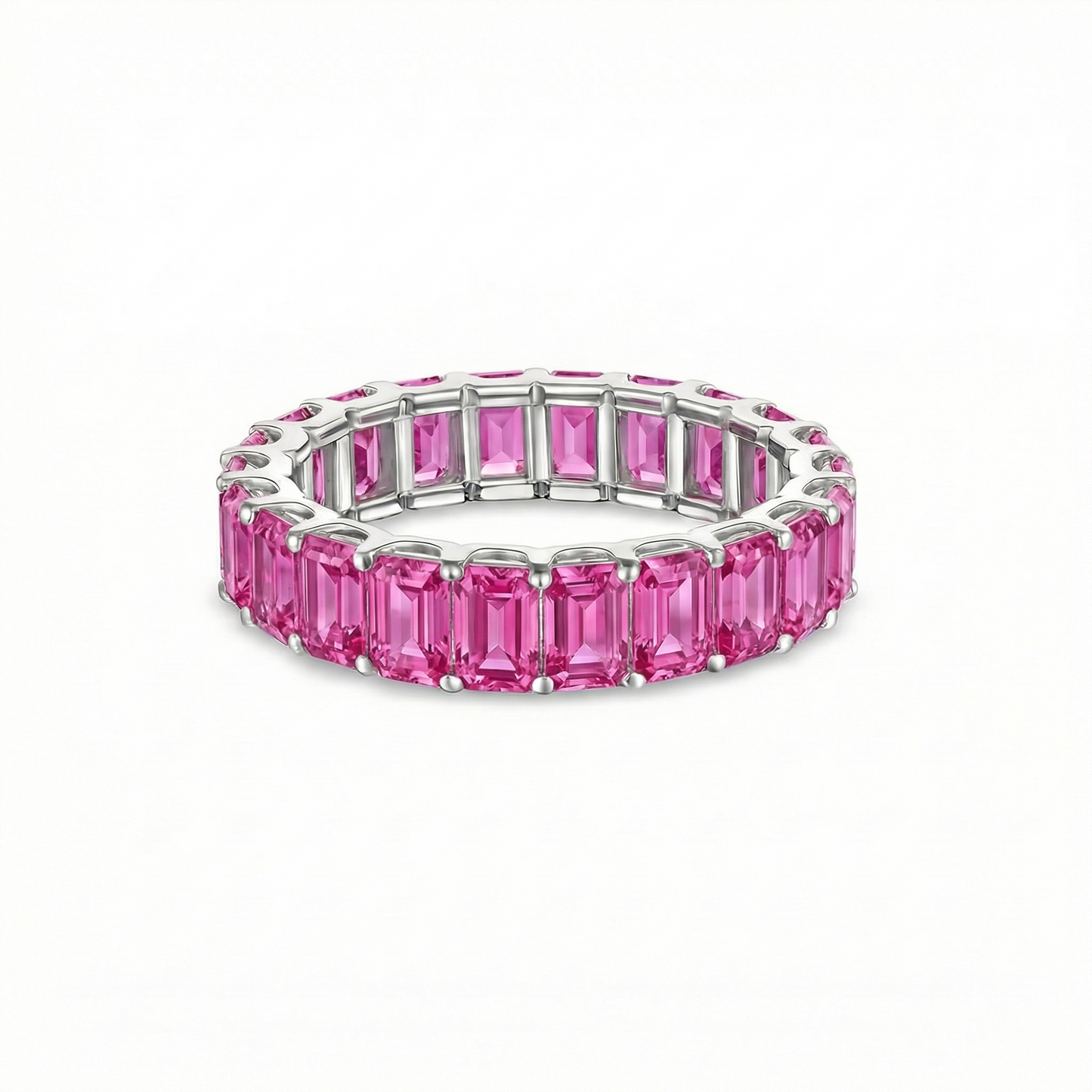 Nexus Eternity Ring – Vivid Pink Sapphire