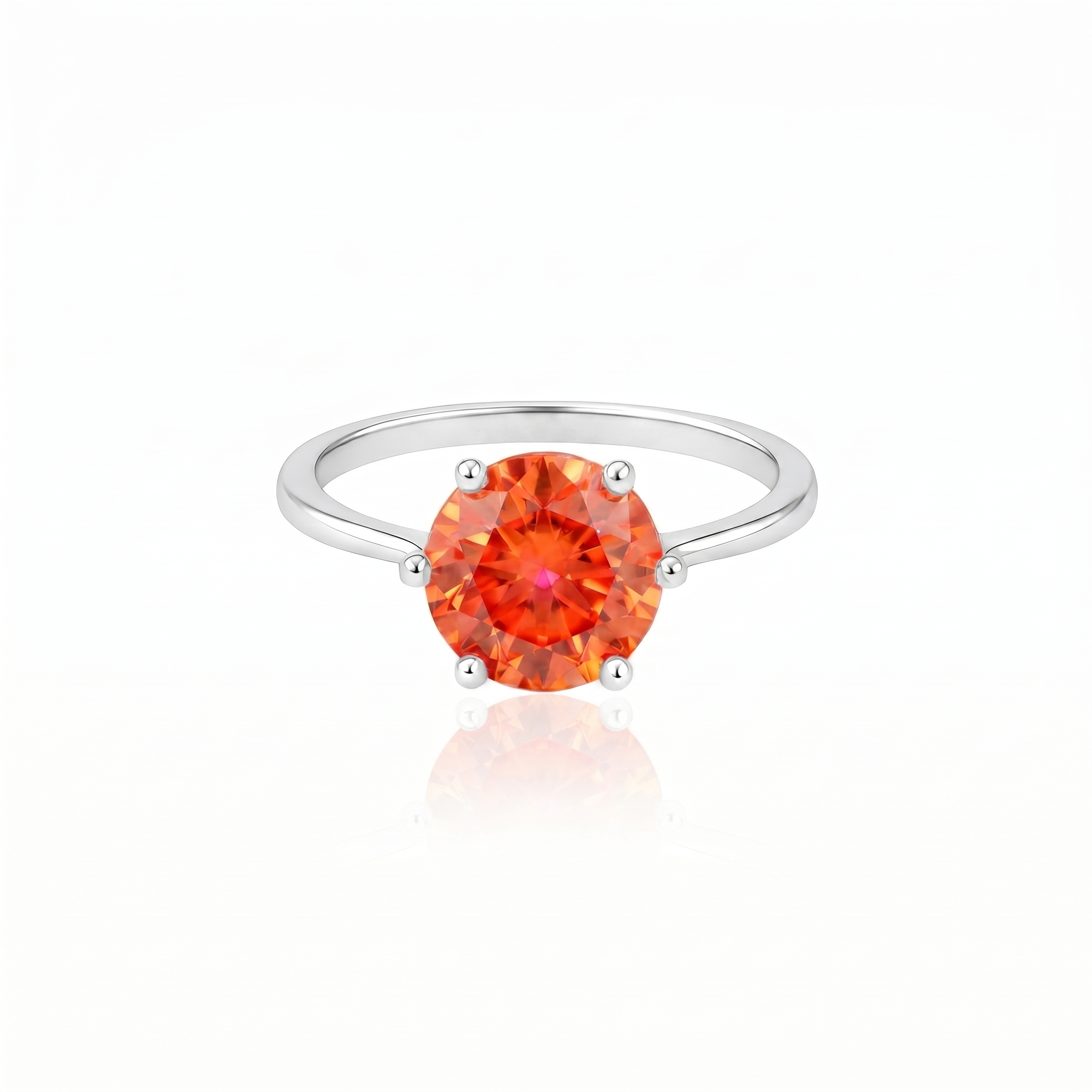 Juno Bold Solitaire Ring – Orange Padparadscha Sapphire
