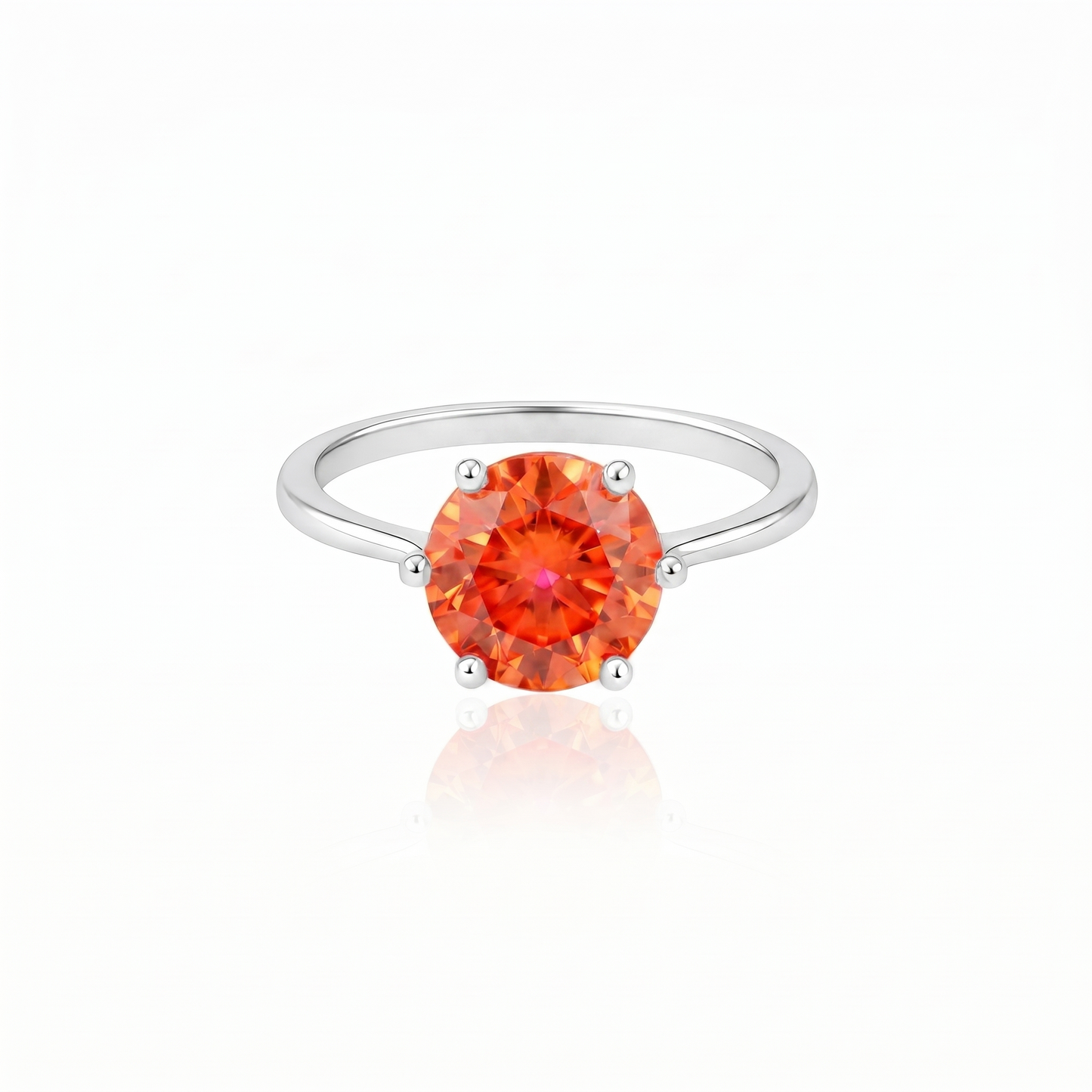 Juno Bold Solitaire Ring – Orange Padparadscha Sapphire