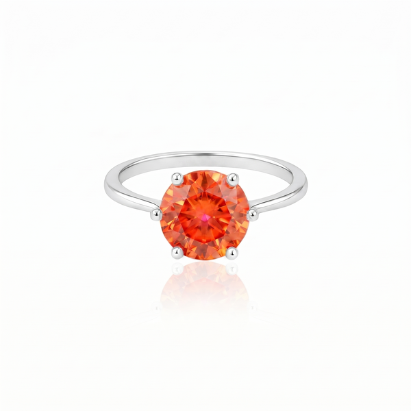 Juno Bold Solitaire Ring – Orange Padparadscha Sapphire