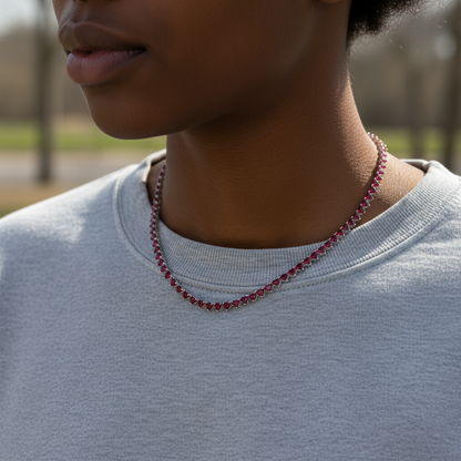 Amore Tennis Necklace 22ct – White Diamond