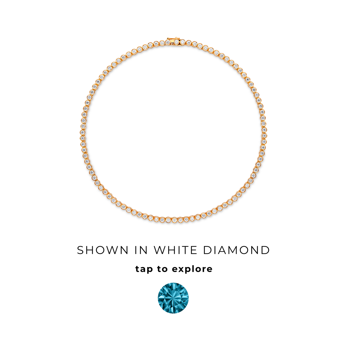 Forma Tennis Necklace – Teal Blue Spinel