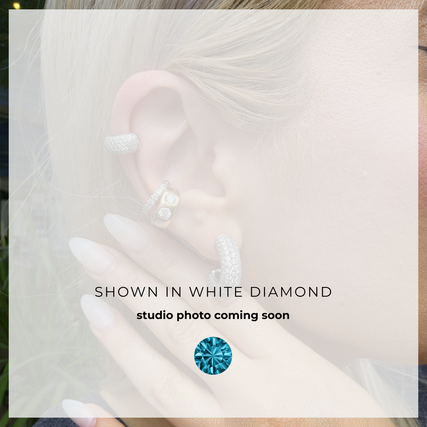 Linea Bold Ear Cuff – Teal Blue Spinel