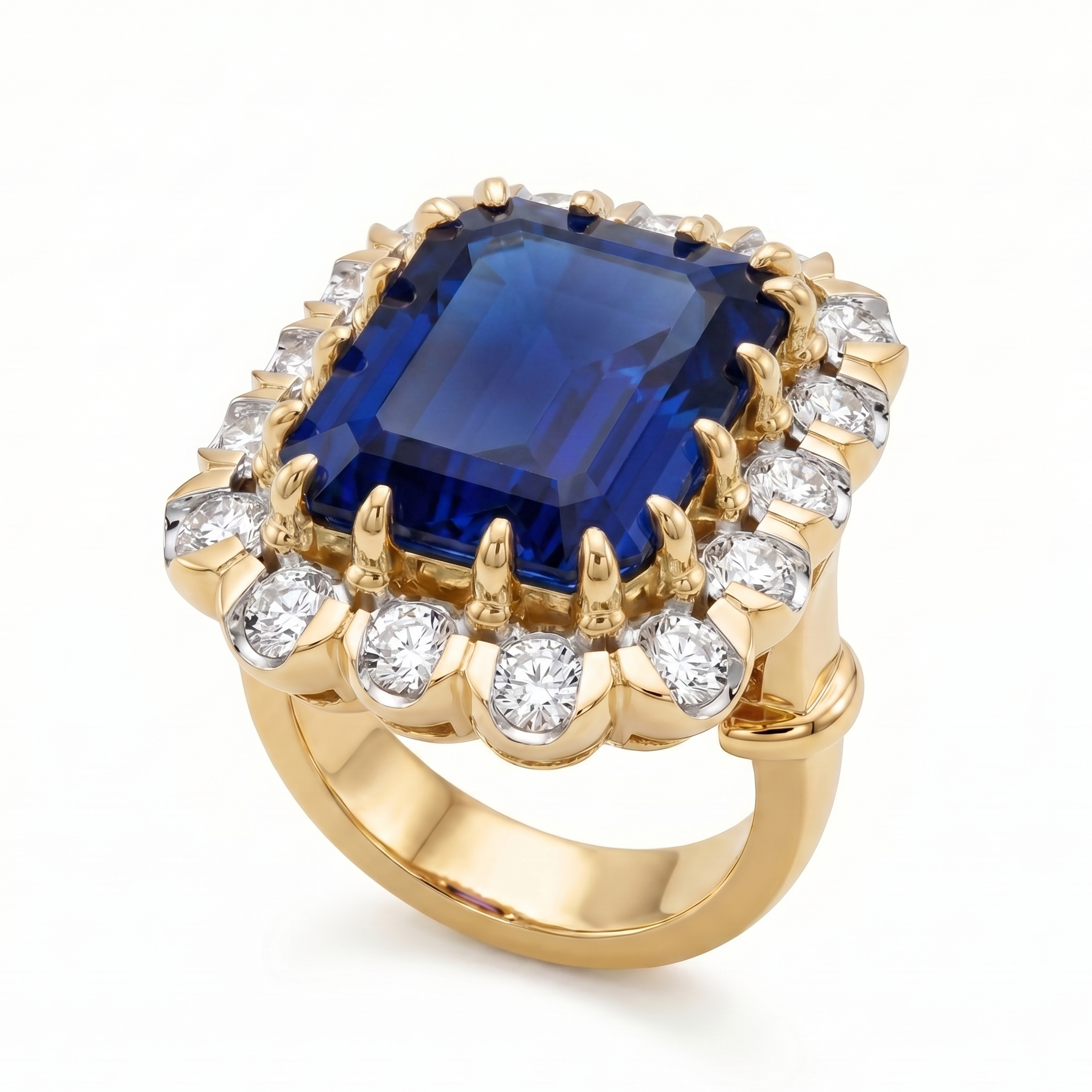 Nexus Crown Ring – Blue Sapphire