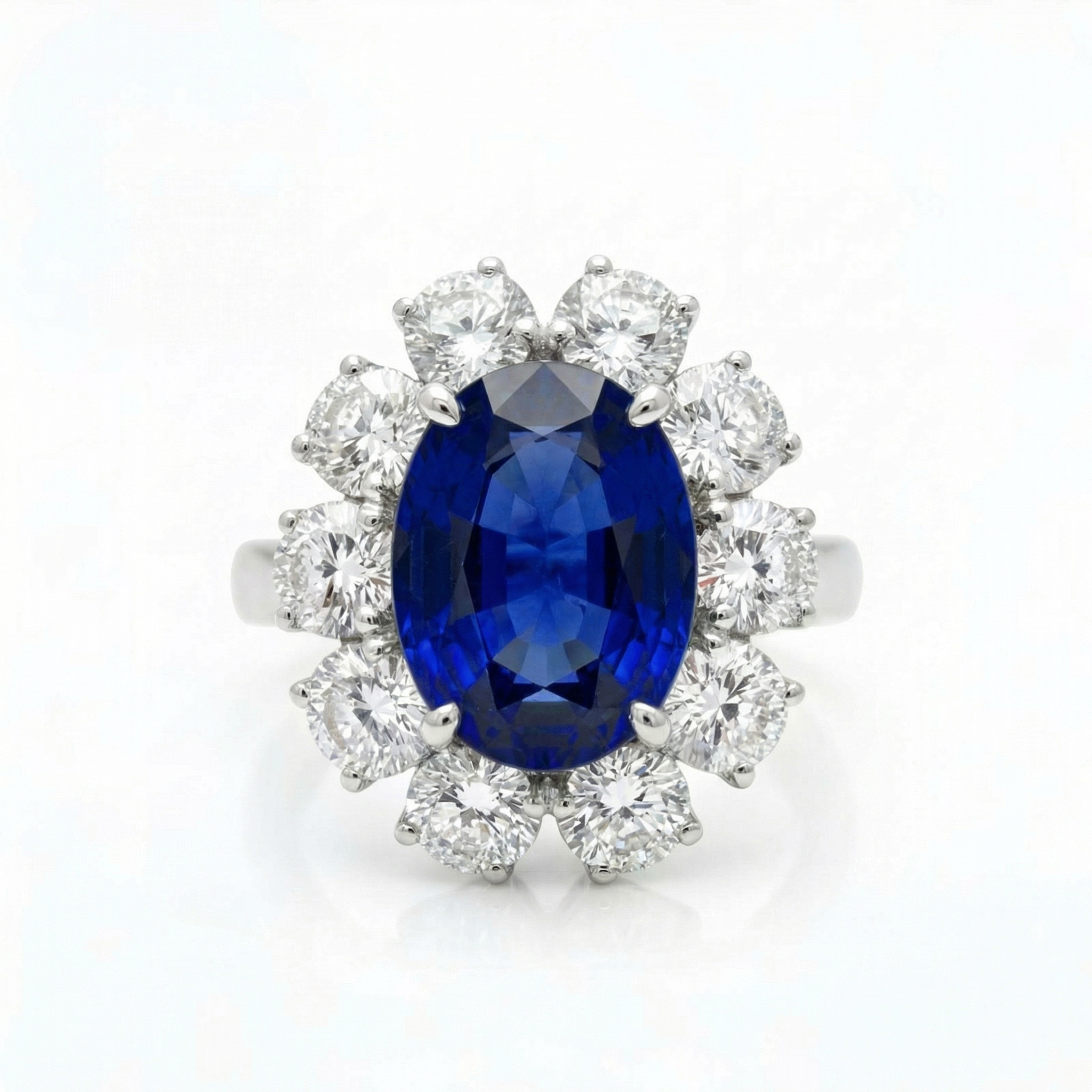 Velara Grand Halo Ring – Blue Sapphire