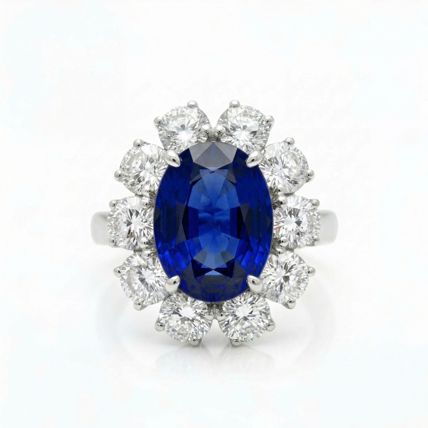 Velara Grand Halo Ring – Blue Sapphire