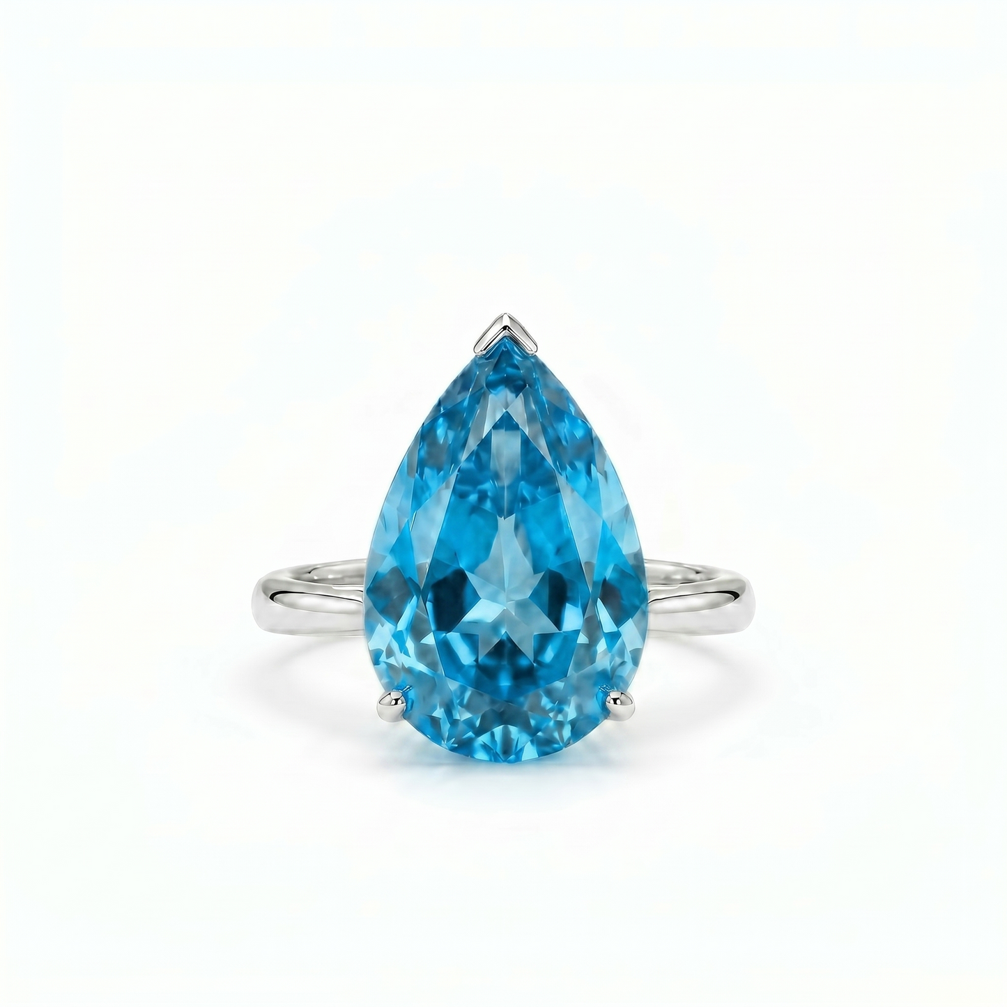 Nova Bold Solitaire Ring – Teal Blue Spinel