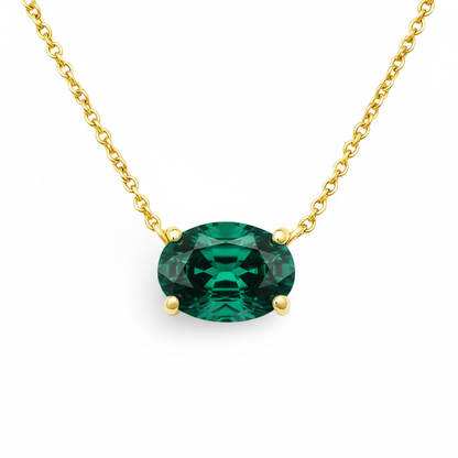 Velara Solitaire Necklace – Zambian Green Emerald