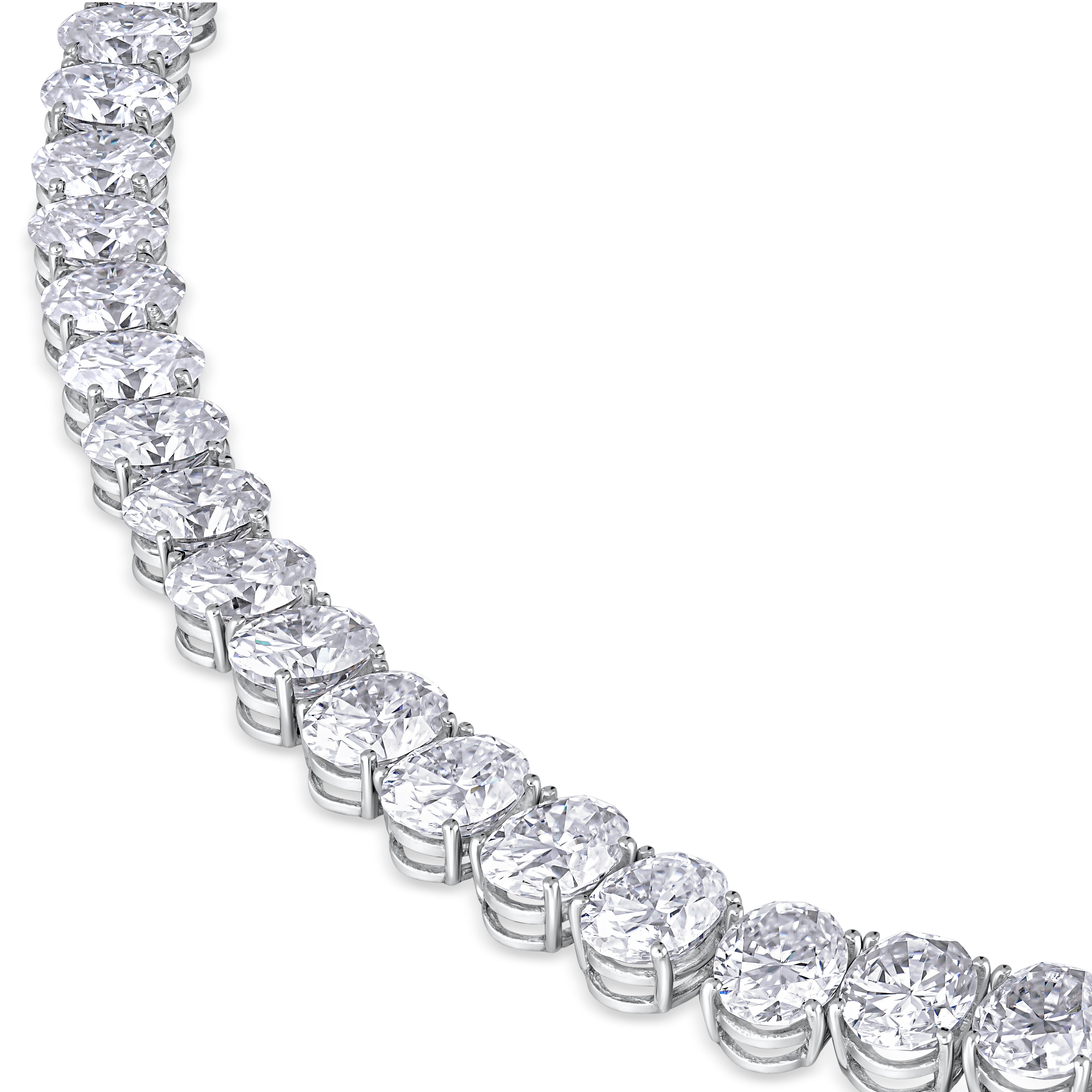 Velara Majestic Tennis Necklace 114ct – White Diamond