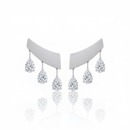 Nova Wing Drop Earrings – White Diamond
