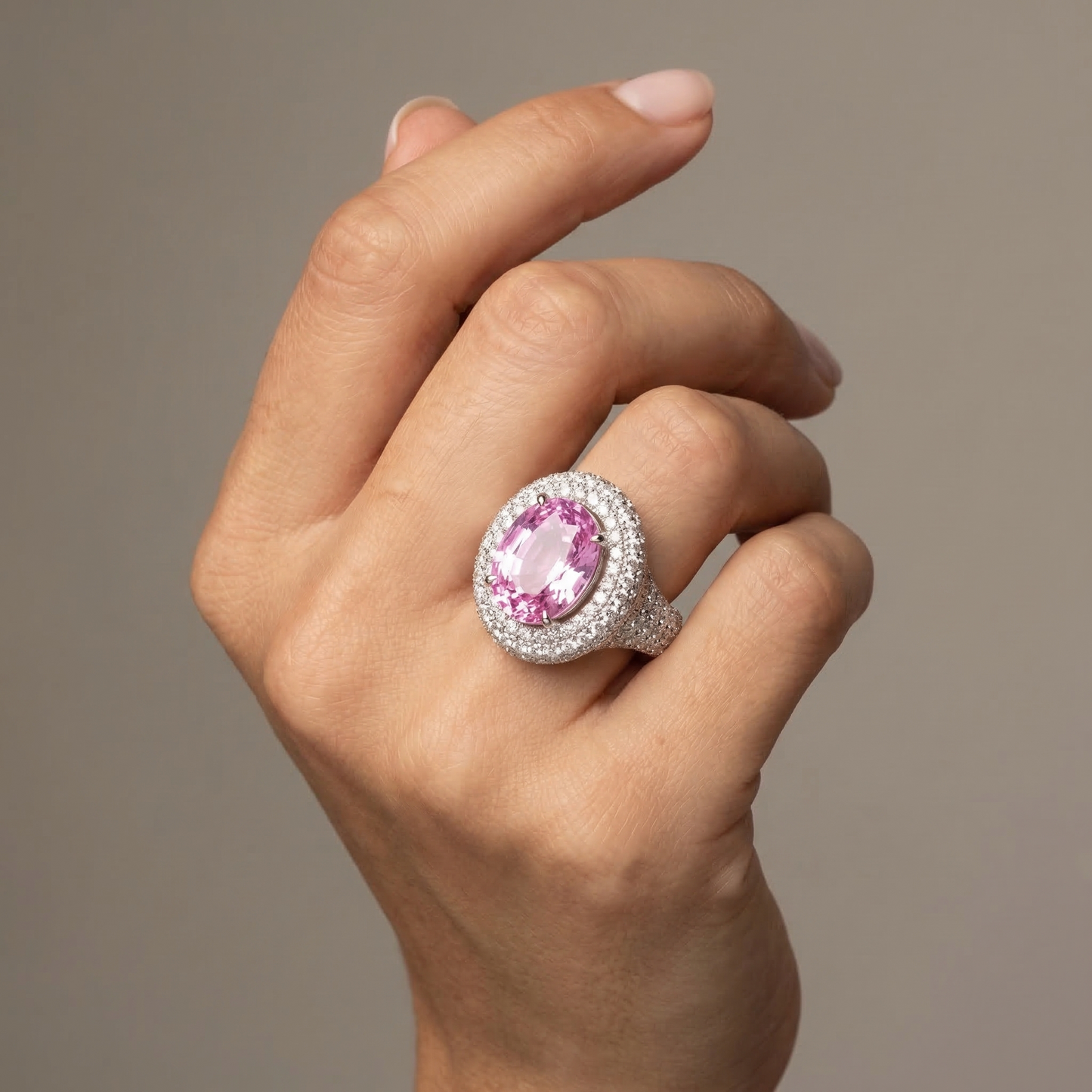 Velara Statement Ring – Light Pink Sapphire