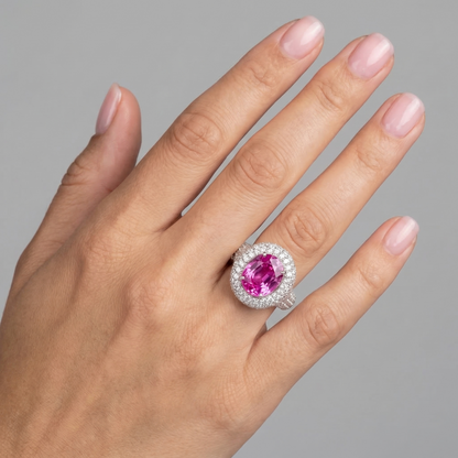 Velara Statement Ring – Vivid Pink Sapphire