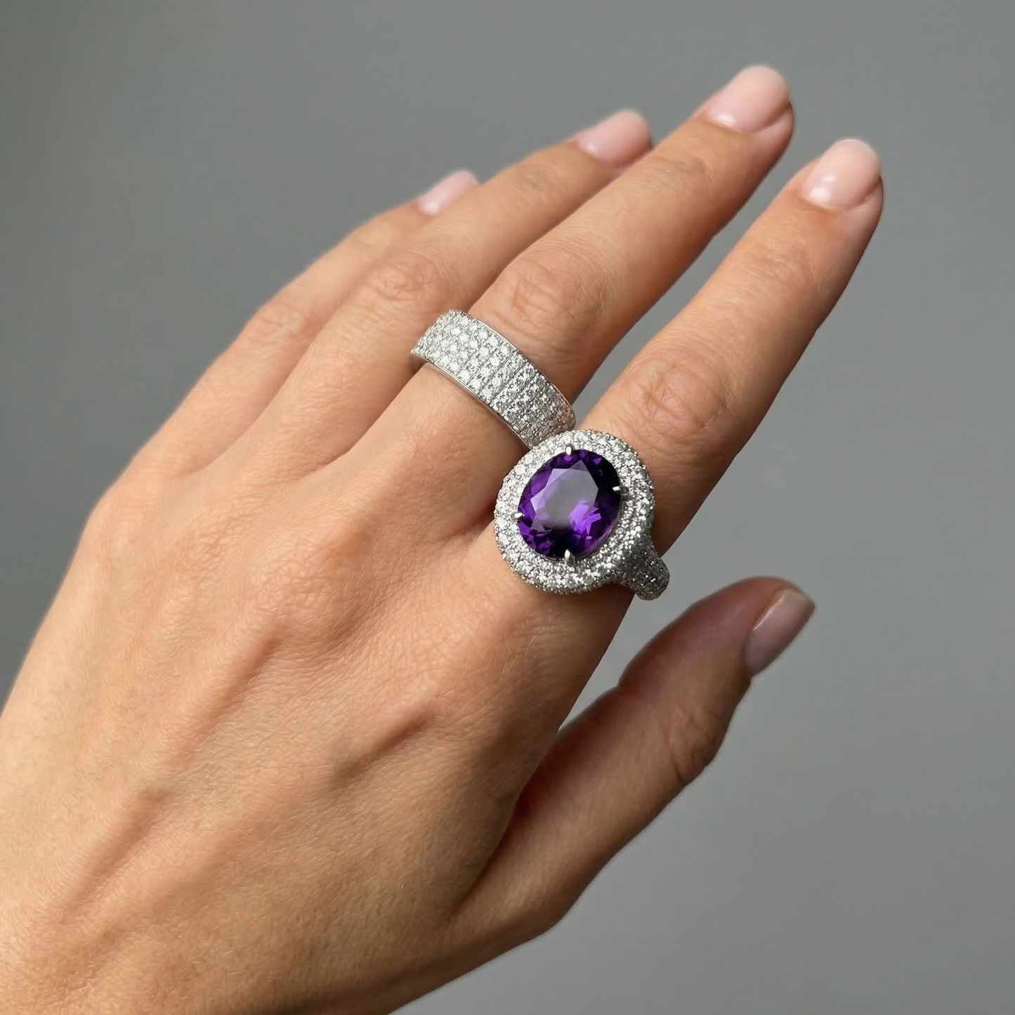 Velara Statement Ring – Purple Sapphire