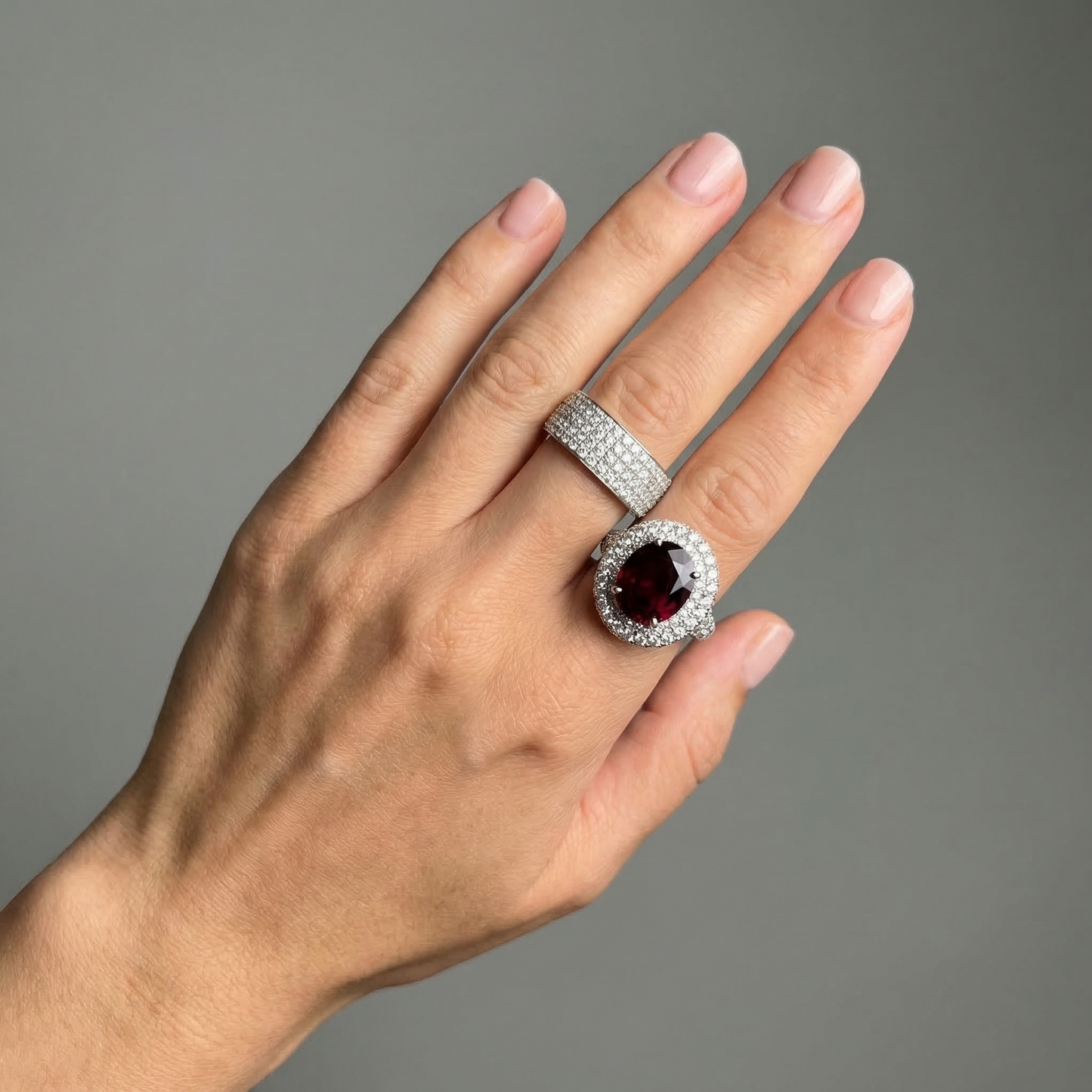 Velara Statement Ring – Deep Red Garnet