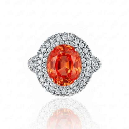 Velara Statement Ring – Orange Padparadscha Sapphire