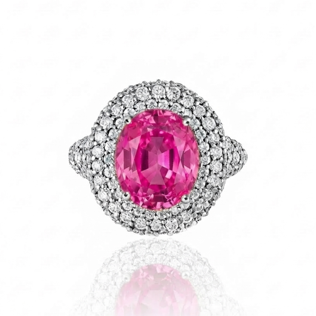 Velara Statement Ring – Vivid Pink Sapphire