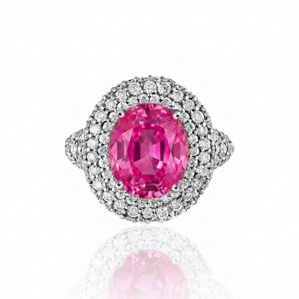 Velara Statement Ring – Vivid Pink Sapphire