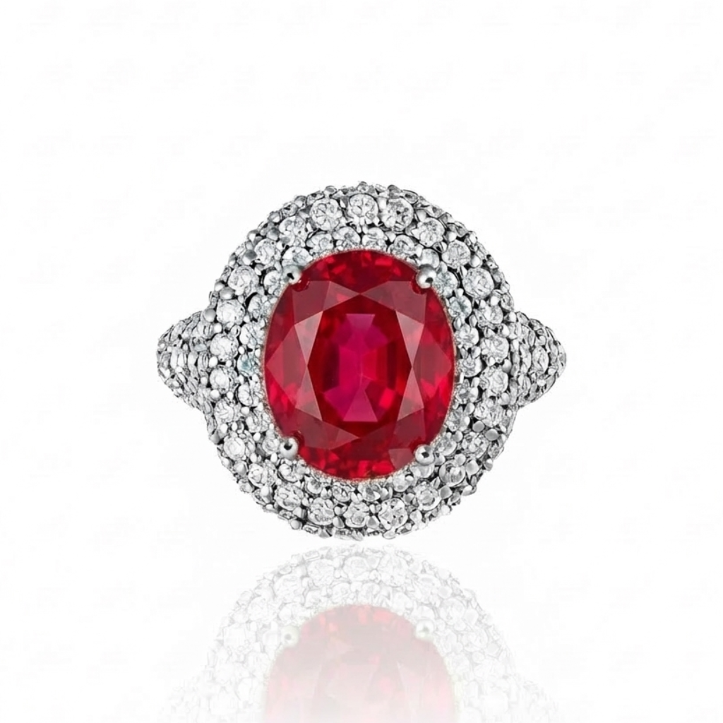 Velara Statement Ring – Red Ruby