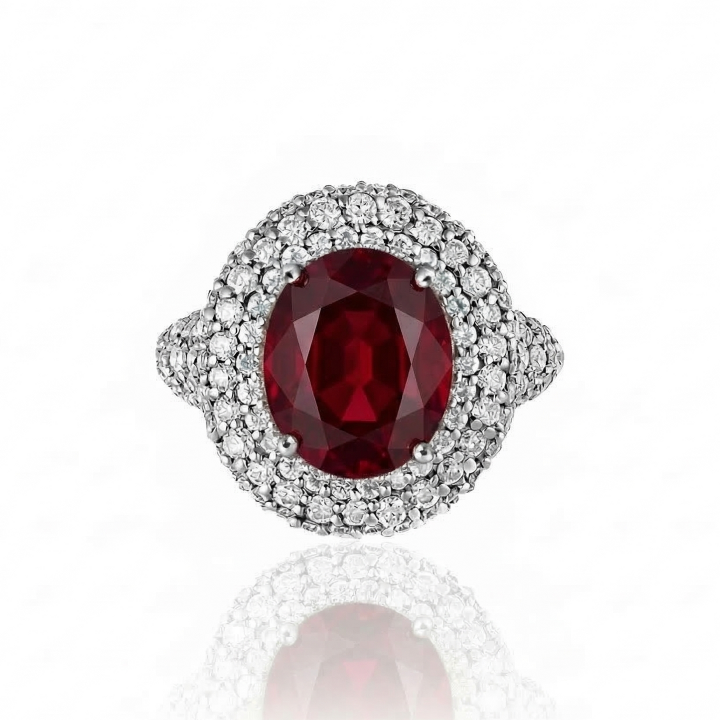 Velara Statement Ring – Deep Red Garnet
