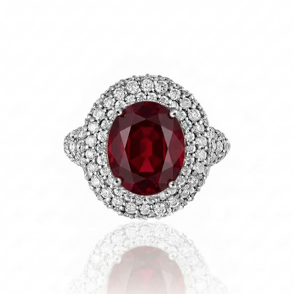 Velara Statement Ring – Deep Red Garnet