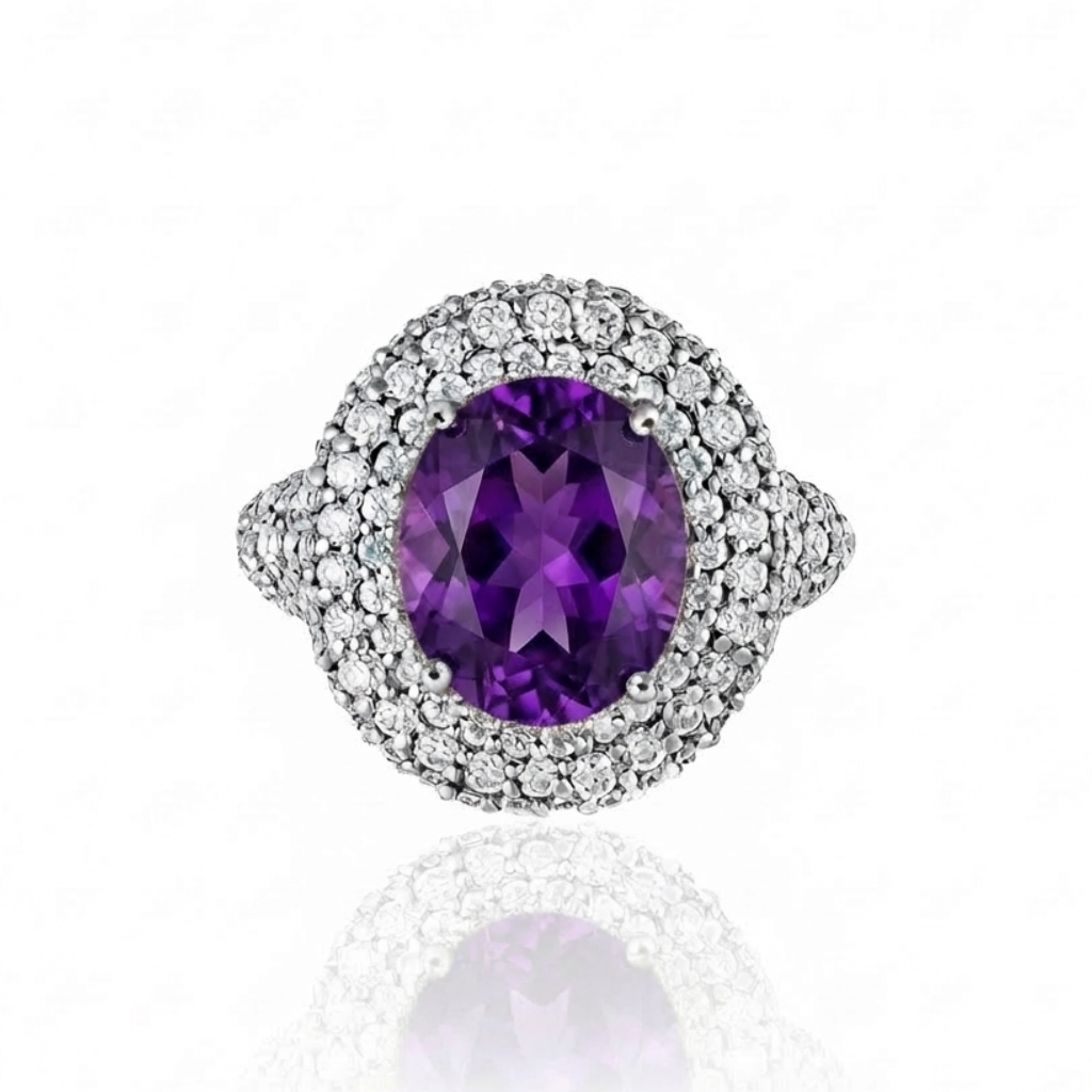 Velara Statement Ring – Purple Sapphire