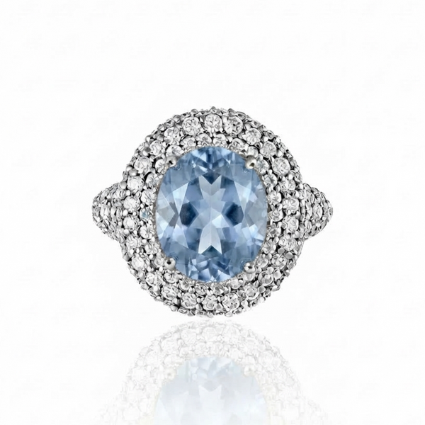 Velara Statement Ring – Light Blue Aquamarine