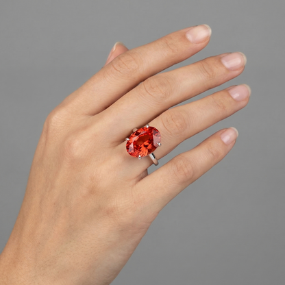 Velara Gala Ring – Orange Padparadscha Sapphire