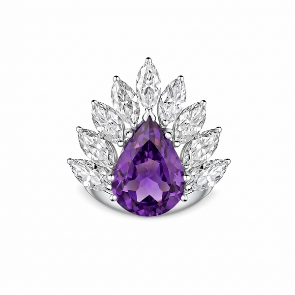 Nova Pavone Ring – Purple Amethyst
